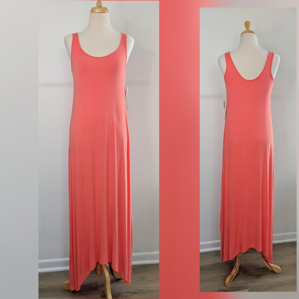 Kenzie | coral sleeveless maxi dress | size small